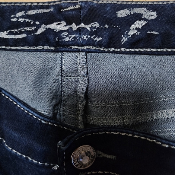 Seven 7 skinny streched jeans pockets rhinestones size 12 - Picture 7 of 8